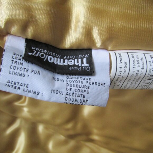 Vintage Andrew Marc Leather Coyote Fur Hood Jacket S/p Banana/Beige ~New~ - Picture 10 of 11